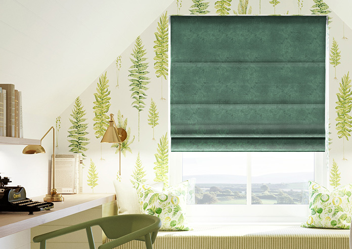 Florence Faux Suede, Fern Green - Twist&Fit Roman Blind - Image 3